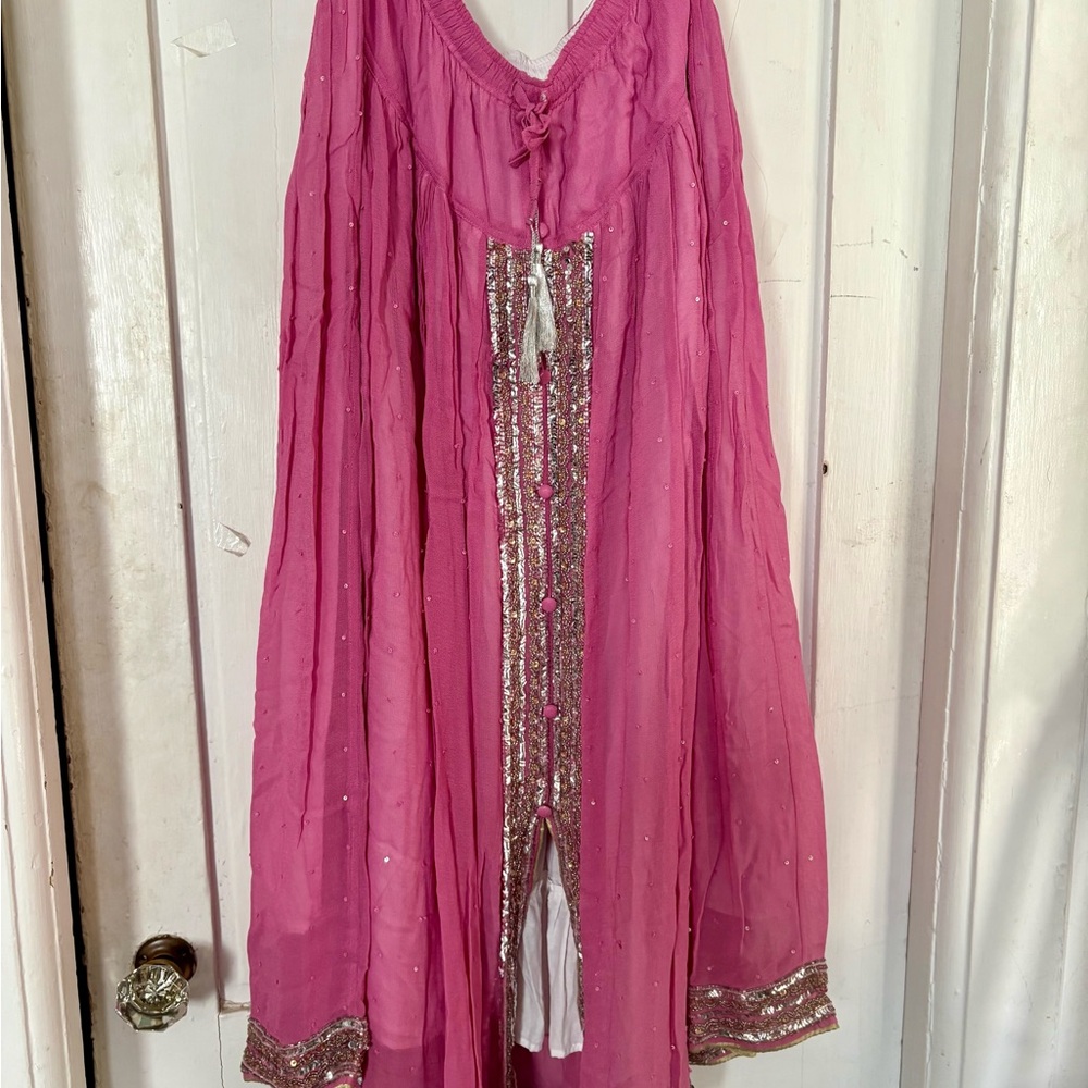 Soft Surroundings Fuchsia Tunic with Silver Accents